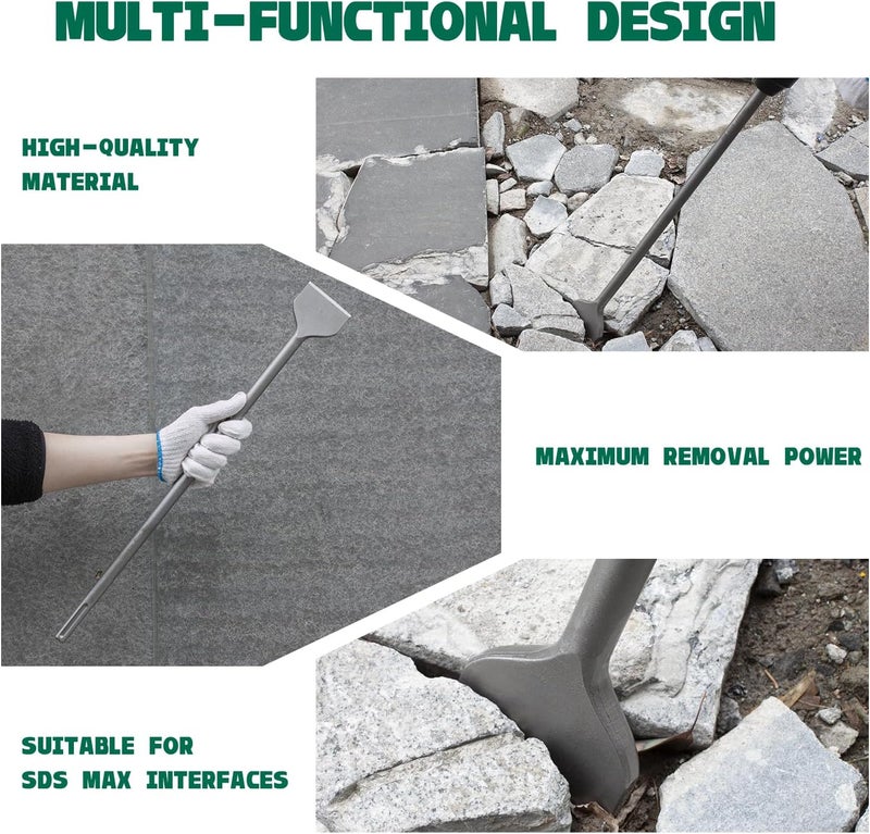 Monkey King Bar MonkeyKingBar-Heavy Duty SDS MAX Bits Scaling Chisel 22"x3"(550x75mm) - SDS Demolition Hammer Bit for Concrete Breaker, Stone Removal, Brick Chipping - Image 5